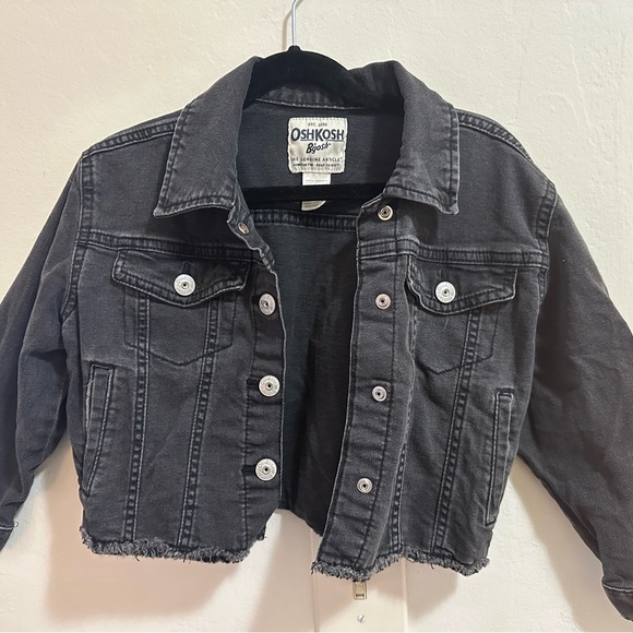 Washed black denim crop jacket - Picture 2 of 4